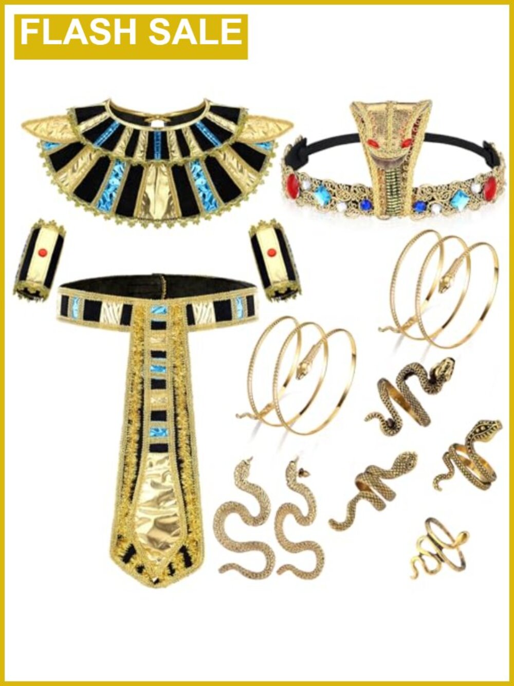 Egyptian Costume Accessories Set for Women Halloween Cosplay